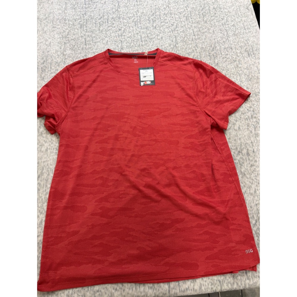 DSG Mens Movement Jacquard Tee‎ Light Red Camo Performance Shirt XL DSG-MHT
